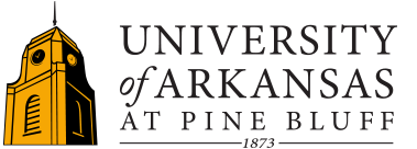 UAPB Logo Logo of the University of Arkansas at Pine Bluff featuring a clock tower and the year 1873.